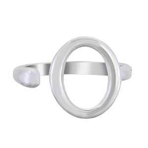 Sterling Silver Filled Open Oval Ring - Adjustable Sizes 6-9